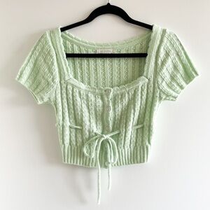 UO Scalloped Knit Cropped Tee